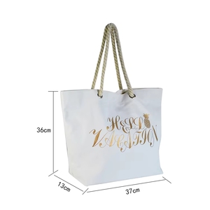 Bolso de Playa Tipo Tote Casual de Gran Capacidad para Mujer, con Estampado de Leopardo y Sirena, Impresión Digital Personalizada, Lona de Poliéster SYN17-010L, Monograma Abierto - Product Image 6