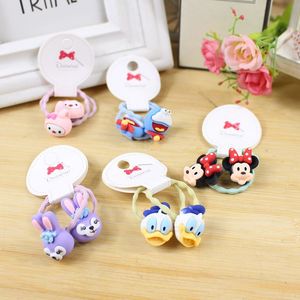 Attaches de cheveux de dessin animé pour enfants, couleurs mélangées aléatoires, haute élasticité, cadeau, coiffure faite à la main - Product Image 1