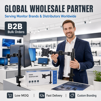 Nouveau support de moniteur d'ordinateur de bureau professionnel avec bras en fer recouvert de plastique, capacité de 2 à 7 kg pour écrans de 17 à 32 pouces