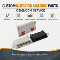Boîtier en plastique pour rail DIN OEM, service de moulage par injection ABS personnalisé pour modules PLC, blocs de bornes, boîtes de contrôle industrielles