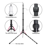 Fosoto FT-190B Trépied Support de Lumière Tête de Vis 1/4 Softbox pour Studio Photo Éclairage Photographique Flash Parapluie Réflecteur