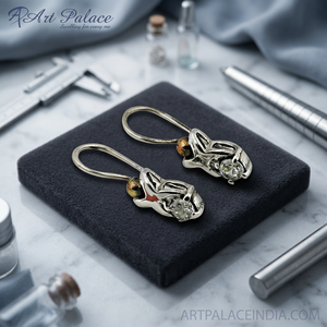Boucles d'oreilles Art Palace en argent 925 en forme d'animal avec strass en cristal serti à griffes, style vintage, unisexe, pour usage quotidien - Product Image 3