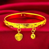 Bracelet à clipser en laiton de marque Cicily, motif étoile complète, forme cœur vintage, pour femmes et enfants, en or de sable du Guangdong, idéal comme cadeau