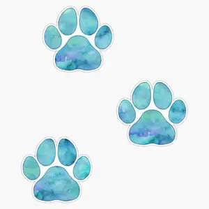 Custom Holographic Paw Prints Waterproof Vinyl Window Bumper Sticker Paw Print Stickers Greet for Pet-themed Events