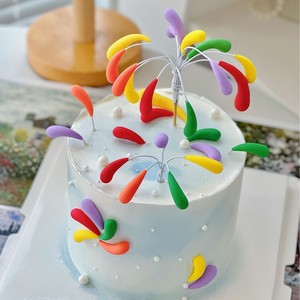 Colorful Sparkling Cake Decoration Plugin Round Reusable New Year Occasion - Product Image 2