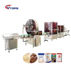 Electric Mental Tin Filling Capping Machine Canned Powder Capper Bean Milk Powder Filler Packaging Production Line