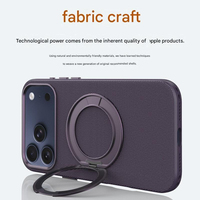 Coque de téléphone magnétique tissée technologique en gros pour iPhone 18 17 16 15 Pro Max avec support rotatif à 360° et protection intégrale