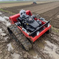 Tondeuse à gazon sur chenilles professionnelle hybride essence-électrique 15HP/18HP, largeur de coupe 80-1000mm, avec poignée télescopique et fonction mulching