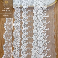 Tissu de vêtements ondulé élégant en dentelle brodée de filament de polyester soluble dans l'eau et accessoires de mode à la maison pour chaussures et sacs