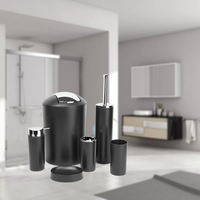 Ensemble de 6 pièces pour salle de bain en plastique PP, design simple, écologique, décoration moderne pour la maison, prix abordable, populaire