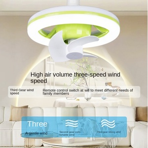 48W Ceiling Fan E27 With Led Light and Remote Control 360 Rotation Cooling <b>Electric</b> Fan <b>Lamp</b> Chandelier for Room Home Decor - Product Image 3