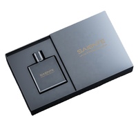 Vente en gros de boîte en papier kraft de luxe avec des caractéristiques haut de gamme emballage de étui pour bouteille de parfum personnalisé tiroir coulissant éponge gaufrage élevé