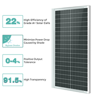 Panneau Solaire PV 100W 200W 300W 400W, Module à Cadre Noir Double Verre, Demi-Cellules pour Système de Toiture Mono