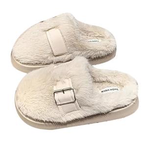 2025 nouveau chaud automne et hiver <span class=keywords><strong>maison</strong></span> hommes et femmes <span class=keywords><strong>Couple</strong></span> floue en peluche femmes pantoufle bande chaud en peluche pantoufles avec la <span class=keywords><strong>maison</strong></span> - Product Image 3