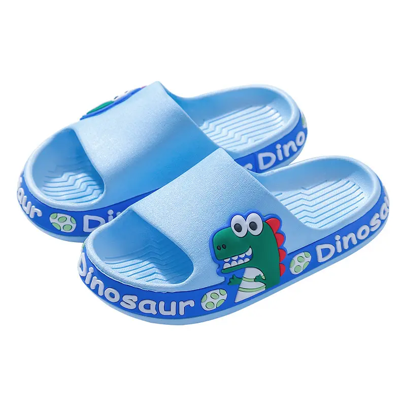 2023 Summer New Children's Cartoon Dinosaur Flip Flop Soft Bottom Small and Medium-sized Anti-skid Sandals PVC for Men and Women