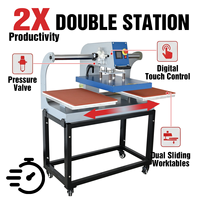 Presse à chaud automatique pneumatique Baiyin Factory 40x60cm (16''x24'') à double station et plateau coulissant pour T-shirts