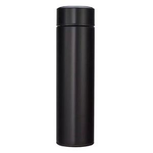 Bouteille d'eau isotherme moderne minimaliste noire mate en acier inoxydable à double paroi, gourde de voyage sans BPA, tasse à café - Product Image 2
