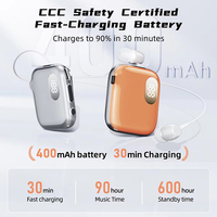 Auriculares Intrauditivos con Clip Lavalier K91, Cable Retráctil, V6.0, Cancelación de Ruido ENC, 90H, IPX4, Resistentes al Agua, Inalámbricos