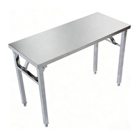 Table de travail pliable en acier inoxydable 304 201 de qualité professionnelle pour cuisine de boulangerie