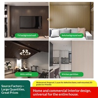 Panneaux muraux intégrés en bambou texturé et fibres de bois à 160 grilles pour la rénovation de toute la maison et la décoration de fond de télévision dans le salon