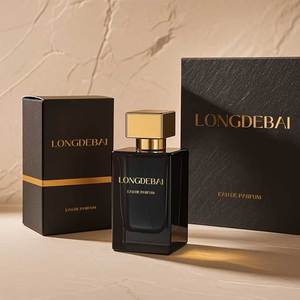 Custom Men Luxury Rectangular Black Glass Perfume <b>Spray</b> <b>Bottle</b> 50ml 100ml Crimp <b>Empty</b> Perfume <b>Bottle</b> With Box Packaging - Product Image 1