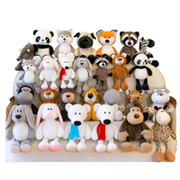 Fabricant de jouets en peluche doux sur le thème des animaux de la jungle, ensemble de peluches personnalisables avec logo pour boutique de souvenirs, commande en gros, série mixte