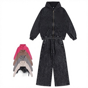 Sudaderas con Capucha y Cremallera de Alta Calidad con Lavado Ácido, Logotipo Personalizado, Impresión Serigráfica, Estilo Vintage, Oversize, Ecológicas para Hombre y Mujer - Product Image 3