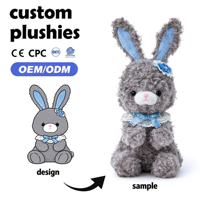 Peluche de lapin douce personnalisée en gros, écologique, pour sacs à dos d'enfants avec animaux en peluche