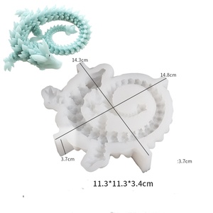 แม่พิมพ์ซิลิโคนเกล็ดมังกรตะวันตกมังกรจีนแบบสเตอริโอแม่พิมพ์เทียนคริสตัล3D ทำจากเรซินแบบหยดกาว - Product Image 4