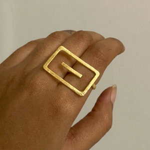 Bague Vintage Tendance en Laiton Plaqué Or 18K, Style Ailes Géométriques Simples Unisexe pour Enfants, Cadeau SOUMYA CREATIONS - Product Image 3
