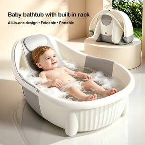Bañera para Bebés Segura, Cómoda, Portátil, Plegable, de Plástico, con Protección para la Espalda - Product Image 2