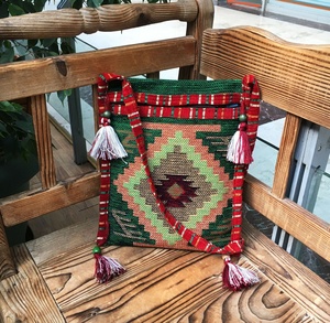 Saddlebag แท้อนาโตเลียนโอเรียนเต็ลสีเขียว
