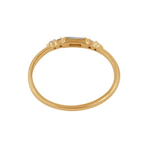 Zirconia cúbica Baguette forma plata esterlina boda compromiso joyería fina anillos chapados en oro - Product Image 3