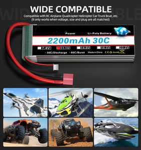 <b>3S</b> 2200mAh <b>Lipo</b> <b>Battery</b> 11.1V 30C T RC Compatible with RC Cars Planes Trucks Boats - Product Image 5