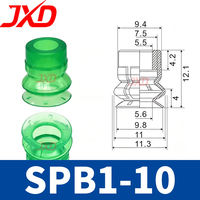Ventouse à soufflet JXD SPB1-10 (Diamètre extérieur 10 mm) - Ventouses à soufflet 1.5 avec plaquettes en NBR et caoutchouc silicone pour pinces robotiques et automatisation