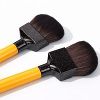 Kuas Makeup Persegi Pipih dengan Kepala Miring, Bulu Sintetis Lembut untuk Foundation, Concealer, Krim, dan Blending Makeup