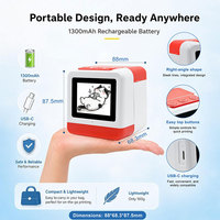 Mini Impresora Térmica con IA para Dibujos e Imágenes, Impresión en Blanco y Negro con Pantalla a Color, Batería Recargable, 203dpi - En Stock
