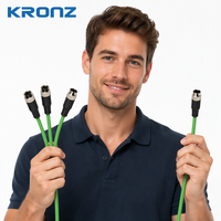 Connecteur Circulaire KRONZ M12 Haute Flexibilité Blindé pour Caméra Industrielle, Câble Ethernet Gigabit, Connecteurs de Capteur 8 Broches X-Coding