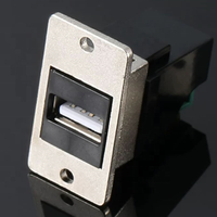 Module de connecteur femelle USB 2.0 rectangulaire à visser sur châssis GIET, en alliage de zinc, sans soudure, adaptateur d'extension, coupleur