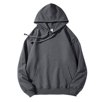 Sweat-shirts à capuche pour hommes en molleton épais French Terry, délavés à l'acide et effet ciré