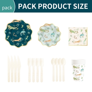 DAMAI - Nuevos Artículos de Fiesta de Cumpleaños de Dinosaurios con Platos, Servilletas y Vasos de Papel de 7 y 9 Pulgadas para Niños, Decoraciones para Fiestas Infantiles - Product Image 4