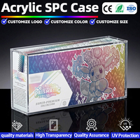 Boîte de rangement transparente en acrylique moderne et portable pour cartes TCG/SPC, avec couvercle magnétique premium et protection UV à 99 %