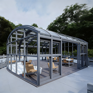 Terraza Móvil Retráctil de Aluminio, Sala Exterior Móvil de Aleación de Aluminio, Sala de Vidrio Plegable - Product Image 1