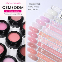 Gel de Construction pour Ongles Super Scintillant Effet Diamant, Gel UV/LED en Pot pour Extension d'Ongles, Idéal pour Salon de Manucure et Nail Art