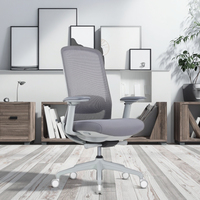 Chaise de bureau ergonomique en maille à hauteur réglable, accoudoirs 4D, soutien lombaire, siège pivotant en tissu, chaise de direction ergonomique