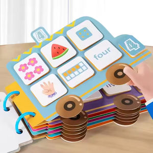كتب خشبية مشغولة ألعاب طفل صغير كتاب هادئ أنشطة التعلم المبكر معجون لغز لعبة مطابقة لعبة أطفال الشريط السحري التعليمي - Product Image 4