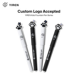 YIREN - Juego de Bolígrafos Magnéticos con Diseño de Pata de Gato, Bolígrafo de Plástico Borrable, Regalo Novedoso en 3D para Estudiantes y Niños (Negro/Blanco) - Product Image 1