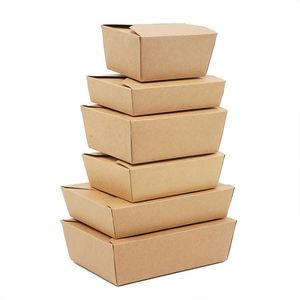 Biodegradable Kraft Food Packaging Disposable Paper Lunch <b>Takeaway</b> Box Kraft Paper Food <b>Container</b> - Product Image 2