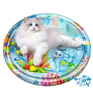 Tapete de juego de agua interactivo para gatos, tapete de juego con <span class=keywords><strong>Sensor</strong></span> de agua grueso para gatos, nuevo tapete de juego sensorial de agua con peces para jugar con mascotas - Product Image 3
