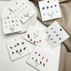 Pendientes de estilo coreano para mujer, joyería de cerámica con forma de corazón y cerezas - Product Image 1